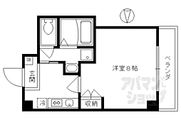 マホガニーコート 3階1Kの間取り