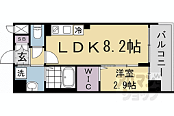 京都市営烏丸線 十条駅 徒歩4分の賃貸マンション 5階1LDKの間取り