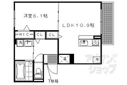 レガーロ河原町 3階1LDKの間取り