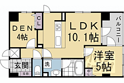 京都地下鉄東西線 二条城前駅 徒歩11分の賃貸マンション 6階1SLDKの間取り