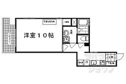 京都市営烏丸線 今出川駅 徒歩9分の賃貸マンション 3階1Kの間取り
