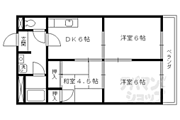 JR山陰本線 太秦駅 徒歩12分の賃貸マンション 6階3DKの間取り