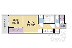 シエーナグランデ四条烏丸 5階1DKの間取り