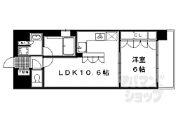 リーガル京都河原町五条II 6階1LDKの間取り