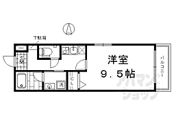 ブランドールＯ＆Ｎ 1階1Kの間取り