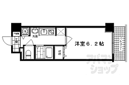 プレサンス京都鴨川彩華 4階1Kの間取り