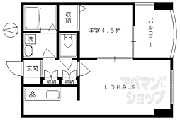 ライフプラザ烏丸御池 4階1LDKの間取り