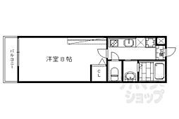 ウイングウッド東山 1階1Kの間取り