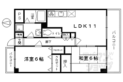 JR東海道・山陽本線 桂川駅 徒歩7分の賃貸マンション 1階2LDKの間取り