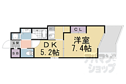 京阪本線 清水五条駅 徒歩2分の賃貸マンション 3階1DKの間取り