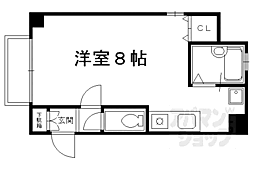 フェニックス堀川II 7階1Kの間取り