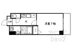JR山陰本線 丹波口駅 徒歩5分の賃貸マンション 4階1Kの間取り