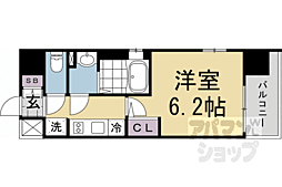 JR東海道・山陽本線 西大路駅 徒歩10分の賃貸マンション 3階1Kの間取り