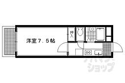 京福電気鉄道北野線 北野白梅町駅 徒歩18分の賃貸アパート 2階1Kの間取り