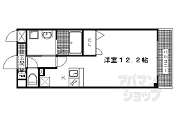 京都地下鉄東西線 西大路御池駅 徒歩8分の賃貸マンション 2階ワンルームの間取り