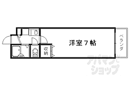 京都市営烏丸線 丸太町駅 徒歩10分の賃貸マンション 3階1Kの間取り