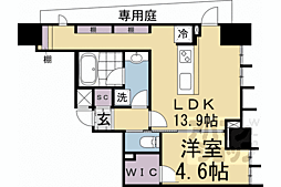 京都地下鉄東西線 二条駅 徒歩12分の賃貸マンション 1階1LDKの間取り