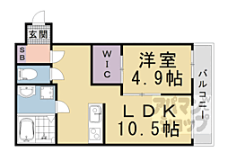 阪急京都本線 大宮駅 徒歩11分の賃貸アパート 1階1LDKの間取り