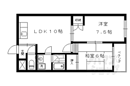 JR東海道・山陽本線 京都駅 徒歩15分の賃貸マンション 4階2LDKの間取り