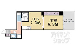 カーサ高辻 1DKの間取図画像