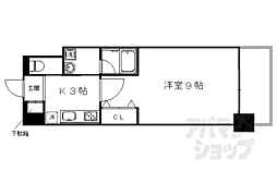 京都地下鉄東西線 太秦天神川駅 徒歩5分の賃貸マンション 5階1Kの間取り