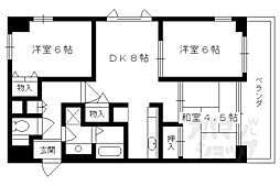 JR山陰本線 丹波口駅 徒歩9分の賃貸マンション 7階3LDKの間取り