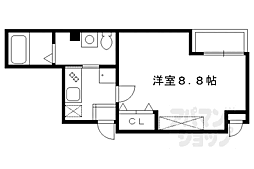 フラッティK&S千本寺之内 1Kの間取図画像