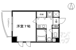 グランドパレス京都烏丸五条 1Kの間取図画像