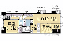 レーベン京都河原町 6階/601