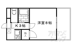 第2ハイツ早田 1Kの間取図画像