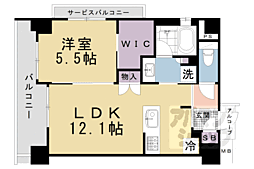 ファインレジデンス京都五条通 1LDKの間取図画像