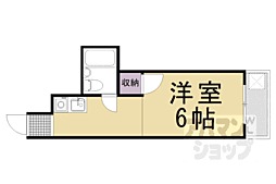万里小路アベニュー 1Kの間取図画像