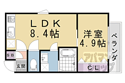 R-Grants東山泉涌寺 1LDKの間取図画像
