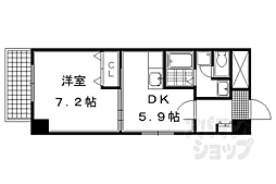 テルマーノ西洞院 1DKの間取図画像