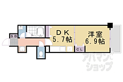 綾小路パレス 1DKの間取図画像