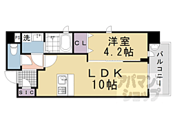 VERTICE四条富小路 1LDKの間取図画像