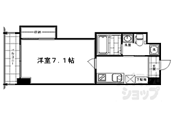 HF四条河原町レジデンス 1Kの間取図画像