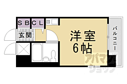 スペリオン四条烏丸 1Kの間取図画像