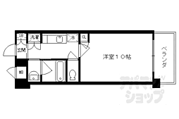アスヴェル京都東山五条 1Kの間取図画像