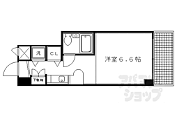 デトム・ワン烏丸五条 1Kの間取図画像