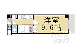 パインフィールド壬生 1Kの間取図画像