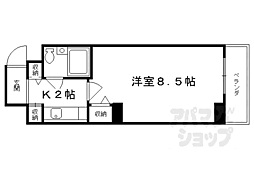 プレジャーコート 1Kの間取図画像