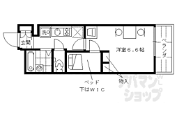 レオパレスプリオール東山2 1Kの間取図画像