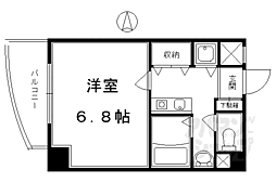 グランドパレス京都烏丸五条 1Kの間取図画像
