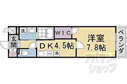 リヴェール綾堀川 1DKの間取図画像