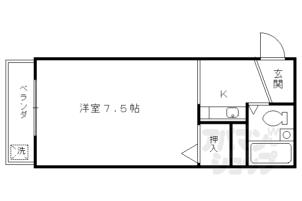 サンライズハウス 305｜京都府京都市中京区西ノ京船塚町(賃貸マンション1K・3階・20.31㎡)の写真 その2