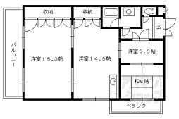 ルシェール西院 4階3LDKの間取り