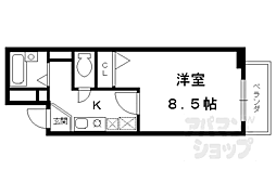 アルティスタ三条 3階1Kの間取り