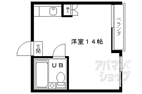 小笹ハイツ 101 ｜ 京都府京都市右京区西院乾町（賃貸マンション1R・1階・27.58㎡） その2