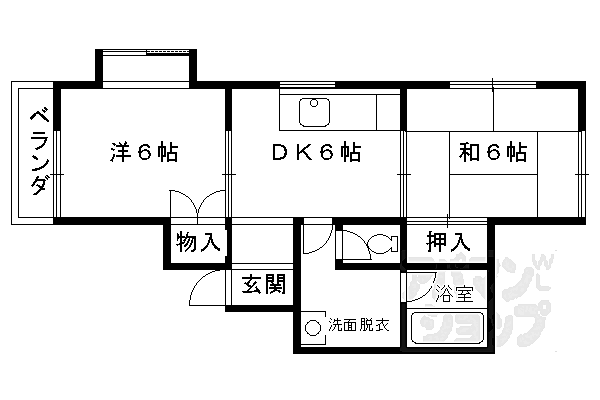 未麗　嵐山 301｜京都府京都市右京区嵯峨天龍寺瀬戸川町(賃貸マンション2DK・3階・44.00㎡)の写真 その2